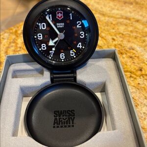 Swiss Army Black Travel Alarm Clock